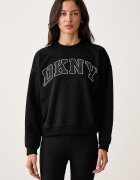 DKNY суичър дамски с памук черен DP6T1462