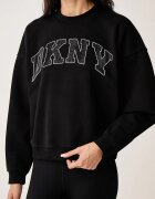 DKNY суичър дамски с памук черен DP6T1462