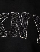 DKNY суичър дамски с памук черен DP6T1462