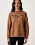 DKNY суичър дамски с памук кафяв DP6T1829