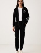 DKNY суичър с качулка дамски с памук черен DP6J9766