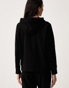 DKNY суичър с качулка дамски с памук черен DP6J9766