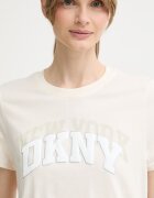 DKNY тениска дамска от памук бежова DP6T1733