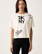 DKNY тениска дамска от памук бежова DP6T1846