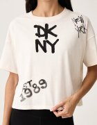 DKNY тениска дамска от памук бежова DP6T1846