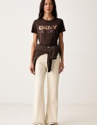 DKNY тениска дамска с памук кафява DJ6T1846