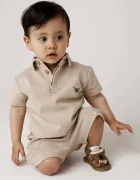 Donsje Бебешка памучна тениска с яка Wouti Shirt Groom