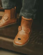 Donsje Детски кожени зимни обувки Thuru Classic Boots Bear в кафяво 2023802