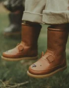 Donsje Детски кожени зимни обувки Wadudu Classic Boots Bear в кафяво 2022001