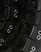 Dr. Martens Кожени кубинки 1460 LTT Fur Lined в черно с платформа с лека изолация DM31876001