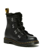 Dr. Martens Кожени кубинки 1460 LTT Fur Lined в черно с платформа с лека изолация DM31876001