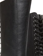 Dr Martens Кожени кубинки 1b99 Quad в черно с платформа DM31426001