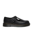 Dr Martens Кожени половинки обувки Polley в черно с равна подметка DM41408001
