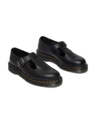 Dr Martens Кожени половинки обувки Polley в черно с равна подметка DM41408001