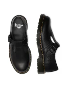 Dr Martens Кожени половинки обувки Polley в черно с равна подметка DM41408001