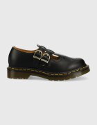 Dr Martens Кожени половинки обувки в черно с равна подметка