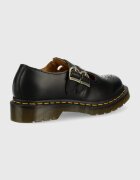 Dr Martens Кожени половинки обувки в черно с равна подметка