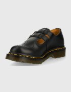 Dr Martens Кожени половинки обувки в черно с равна подметка