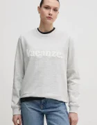 Drivemebikini Памучен суичър Vacanze Chenille в сиво с апликация 2024-DMBS-024-GR