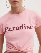 Drivemebikini Памучна тениска Paradiso в розово с голи рамене