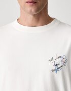 Drôle de Monsieur блуза с дълги ръкави мъжка от памук Esquisse Slogan бяла L-TS340-CO248