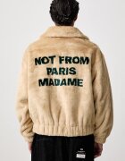 Drôle de Monsieur късо мъжко яке La Fausse Fourrure Slogan бежово I-CT122-PC004