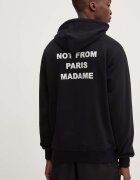 Drôle de Monsieur Памучен суичър Le Hoodie Slogan в черно с качулка с принт PERM-HO162-CO127-BL