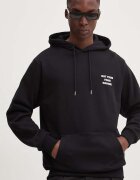 Drôle de Monsieur Памучен суичър Le Hoodie Slogan в черно с качулка с принт PERM-HO162-CO127-BL