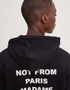 Drôle de Monsieur Памучен суичър Le Hoodie Slogan в черно с качулка с принт PERM-HO162-CO127-BL