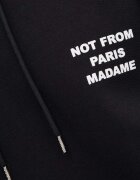 Drôle de Monsieur Памучен суичър Le Hoodie Slogan в черно с качулка с принт PERM-HO162-CO127-BL