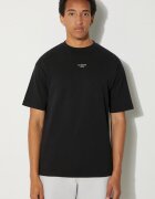 Drôle de Monsieur Памучна тениска Le T-Shirt Slogan Classique в черно с изчистен дизайн PERM-TS202-CO002-BL