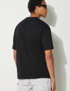 Drôle de Monsieur Памучна тениска Le T-Shirt Slogan Classique в черно с изчистен дизайн PERM-TS202-CO002-BL