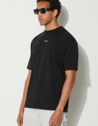 Drôle de Monsieur Памучна тениска Le T-Shirt Slogan Classique в черно с изчистен дизайн PERM-TS202-CO002-BL