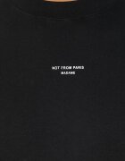 Drôle de Monsieur Памучна тениска Le T-Shirt Slogan Classique в черно с изчистен дизайн PERM-TS202-CO002-BL