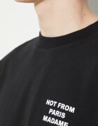 Drôle de Monsieur Памучна тениска Le T-Shirt Slogan в черно с принт PERM-TS203-CO002-BL