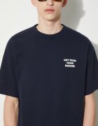 Drôle de Monsieur Памучна тениска Le T-Shirt Slogan в тъмносиньо с принт PERM-TS203-CO002-NY