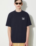 Drôle de Monsieur Памучна тениска Le T-Shirt Slogan в тъмносиньо с принт PERM-TS203-CO002-NY
