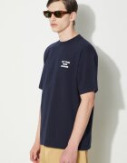 Drôle de Monsieur Памучна тениска Le T-Shirt Slogan в тъмносиньо с принт PERM-TS203-CO002-NY