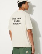 Drôle de Monsieur тениска мъжка от памук Le T-Shirt Slogan бежова PERM-TS203-CO002-MT