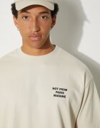 Drôle de Monsieur тениска мъжка от памук Le T-Shirt Slogan бежова PERM-TS203-CO002-MT