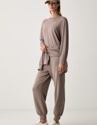EA7 Emporio Armani блуза с дълги ръкави дамска с вискоза кафява AF13919.7W001652
