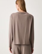 EA7 Emporio Armani блуза с дълги ръкави дамска с вискоза кафява AF13919.7W001652