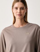 EA7 Emporio Armani блуза с дълги ръкави дамска с вискоза кафява AF13919.7W001652