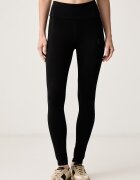 EA7 Emporio Armani клин дамски с памук черен с висока талия AF12484.7W001374