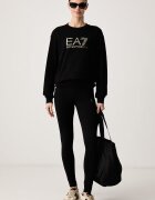 EA7 Emporio Armani клин дамски с памук черен с висока талия AF12484.7W001374