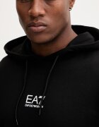 EA7 Emporio Armani Памучен суичър мъжки в черно с качулка с принт AF22266.7M001403