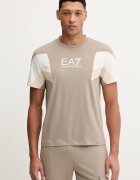 EA7 Emporio Armani Памучна тениска в кафяво с принт AF12503.7M001603