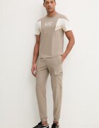 EA7 Emporio Armani Памучна тениска в кафяво с принт AF12503.7M001603