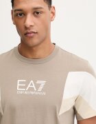 EA7 Emporio Armani Памучна тениска в кафяво с принт AF12503.7M001603