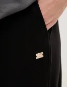 EA7 Emporio Armani спортен панталон дамски от памук с еластан черен с висока талия AF13135.7W000462